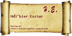 Hübler Eszter névjegykártya